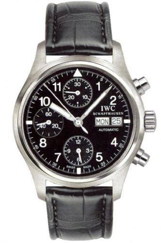 Remontoir à montres pour montre IWC Pilot Pilot's Watch Chronograph Stainless Steel / Noire / English / Strap