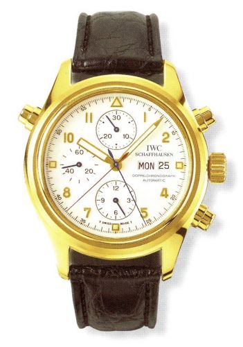 Uhrenbeweger für Uhr IWC Pilot Pilot's Watch Doppelchronograph Yellow Gold / White / German / Strap