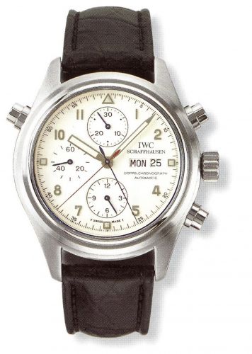 Remontoir à montres pour montre IWC Pilot Pilot's Watch Doppelchronograph Platinum / Blanc / English / Strap
