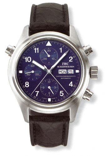 Watch Winder for watch IWC Pilot Pilot's Watch Doppelchronograph Platinum / Blue / English / Strap