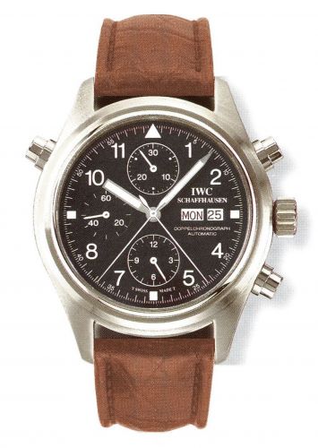 Remontoir à montres pour montre IWC Pilot Pilot's Watch Doppelchronograph Stainless Steel / Noire / French / Strap