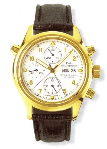 Remontoir à montres pour montre IWC Pilot Pilot's Watch Doppelchronograph Yellow Or / Blanc / Italian