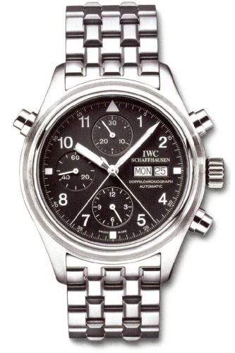 Remontoir à montres pour montre IWC Pilot Pilot's Watch Doppelchronograph Stainless Steel / Noire / Italian / Bracelet