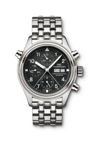 Watch Winder for watch IWC Pilot Pilot's Watch Doppelchronograph Stainless Steel / Black / English / Bracelet