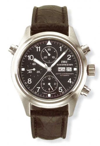 Remontoir à montres pour montre IWC Pilot Pilot's Watch Doppelchronograph Stainless Steel / Noire / Spanish / Strap