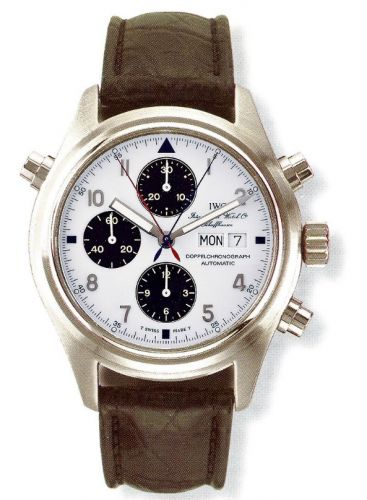 Remontoir à montres pour montre IWC Pilot Pilot's Watch Doppelchronograph Stainless Steel / Blanc / Japan / Strap