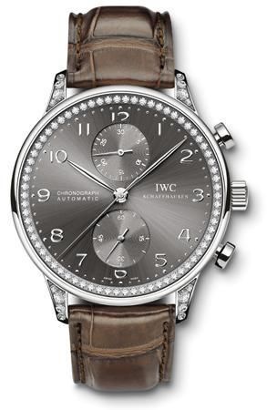 Remontoir à montres pour montre IWC Portugieser Portuguese Chrono-Automatic Or Blanc / Ardoise / Diamond
