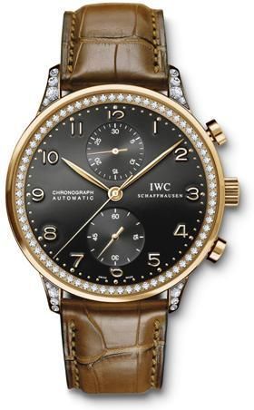 Remontoir à montres pour montre IWC Portugieser Portuguese Chrono-Automatic Rose Or / Noire / Diamond
