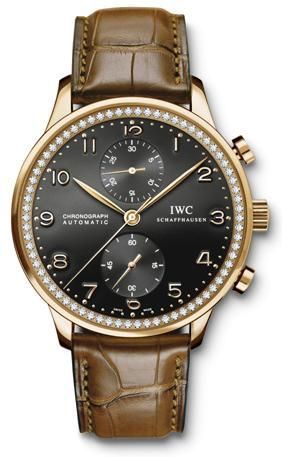 Remontoir à montres pour montre IWC Portugieser Portuguese Chrono-Automatic Rose Or / Noire / Diamond