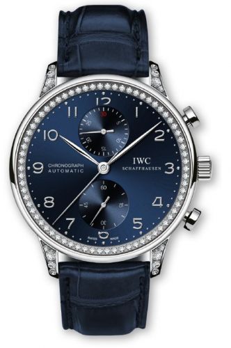 Watch Winder for watch IWC Portugieser Portuguese Chrono-Automatic White Gold / Diamond / Blue