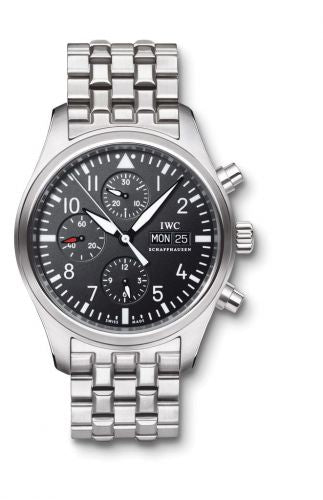 Watch Winder for watch IWC Pilot Pilot's Watch Chronograph Stainless Steel / Black / Bracelet