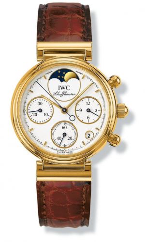 Remontoir à montres pour montre IWC Da Vinci Kleine Da Vinci Yellow Or / Blanc / Marron Croco