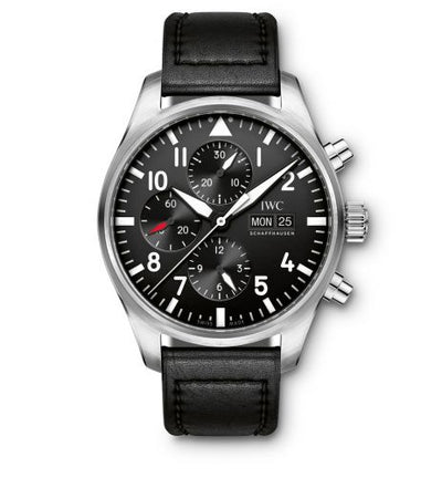Watch Winder for watch IWC Pilot Pilot's Watch Chronograph Stainless Steel / Black / Strap