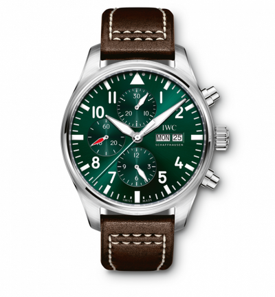 Remontoir à montres pour montre IWC Pilot Pilot's Watch Chronograph Stainless Steel / Racing Verte / Calf