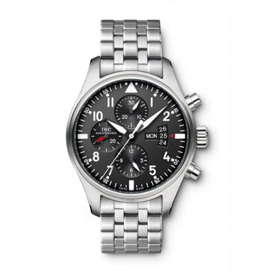 Remontoir à montres pour montre IWC Pilot Pilot's Watch Chronograph Stainless Steel / Noire / Bracelet