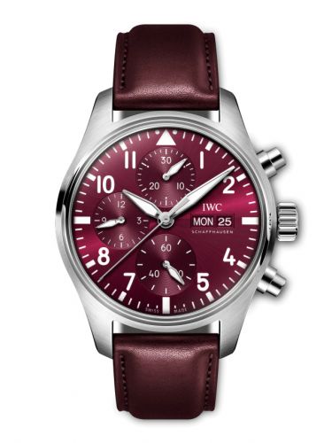 Remontoir à montres pour montre IWC Pilot Pilot's Watch Chronograph 41 Stainless Steel / Burgundy / Chinese New Year