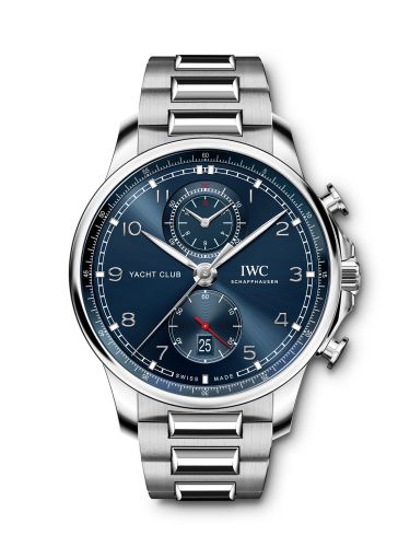 Remontoir à montres pour montre IWC Portugieser Portugieser Yacht Club Chronograph Stainless Steel / Bleu / Bracelet