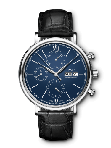 Remontoir à montres pour montre IWC Portofino Portofino Chronograph 150 Years Stainless Steel / Bleu