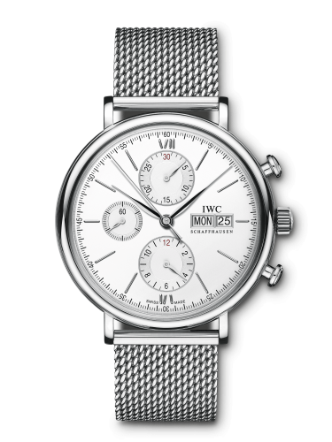 Remontoir à montres pour montre IWC Portofino Portofino Chronograph Stainless Steel / Argent / Milanese