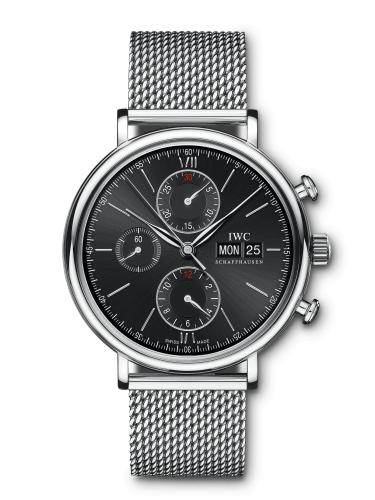 Remontoir à montres pour montre IWC Portofino Portofino Chronograph Stainless Steel / Noire / Milanese