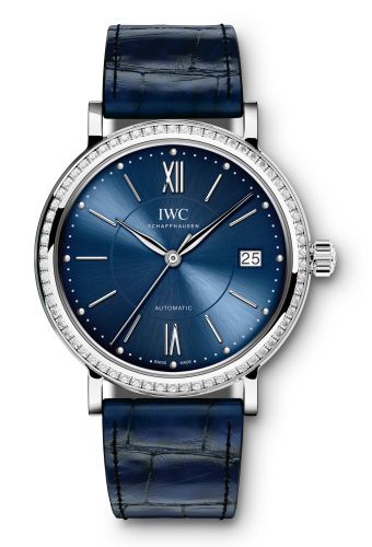 Remontoir à montres pour montre IWC Portofino Portofino Automatic 37 Stainless Steel / Diamond / Bleu