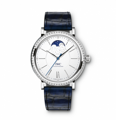 Remontoir à montres pour montre IWC Portofino Portofino Automatic Moon Phase 37 Stainless Steel / Diamond / Argent