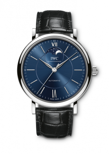 Remontoir à montres pour montre IWC Portofino Portofino Automatic Moonphase Stainless Steel / Bleu / Alligator