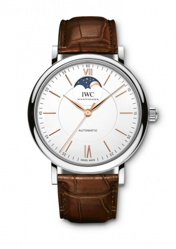 Remontoir à montres pour montre IWC Portofino Portofino Automatic Moonphase Stainless Steel / Argent / Alligator