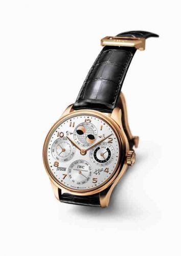 Remontoir à montres pour montre IWC Portugieser Portugieser Perpetual Calendar 5021 Luis Figo Rose Or / Noire