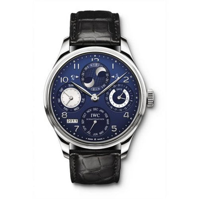 Watch Winder for watch IWC Portugieser Portugieser Perpetual Calendar 5021 White Gold / Blue