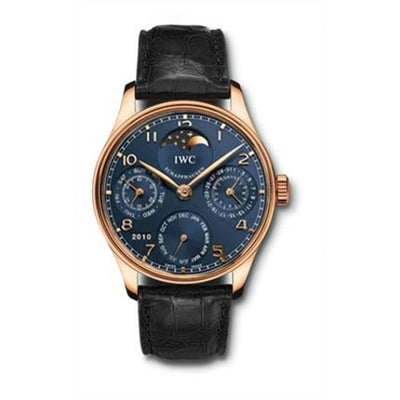 Watch Winder for watch IWC Portugieser Portuguese Perpetual Calendar 5022 Rose Gold / Blue
