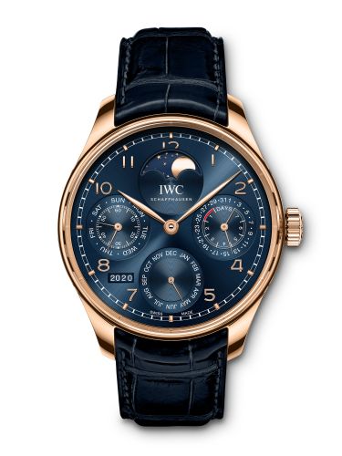 Remontoir à montres pour montre IWC Portugieser Portugieser Perpetual Calendar Single Moon Armor Or / Bleu / Boutique Edition
