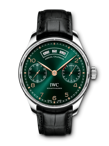 Remontoir à montres pour montre IWC Portugieser Portugieser Annual Calendar Stainless Steel / Verte / Middle East