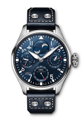 Remontoir à montres pour montre IWC Big Pilot Big Pilot's Watch Perpetual Calendar Stainless Steel / Bleu