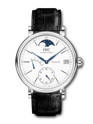 Remontoir à montres pour montre IWC Portofino Portofino Hand-Wound Eight Days Moonphase 150 Years Stainless Steel / Blanc