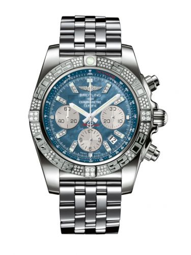 Remontoir à montres pour montre Breitling Chronomat Chronomat 44 Or Blanc / Diamond / Noire Pearl Diamond / Bracelet
