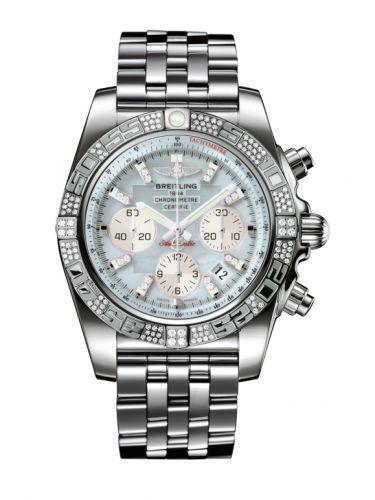 Remontoir à montres pour montre Breitling Chronomat Chronomat 44 Or Blanc / Diamond / Gray Pearl Diamond / Bracelet