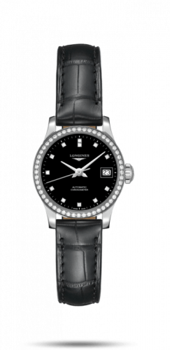 Watch Winder for watch Longines Record Record 26mm Stainless Steel / Diamond / Black-Diamond / Alligator