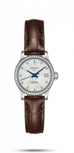 Watch Winder for watch Longines Record Record 26mm Stainless Steel / Diamond / MOP-Diamond / Alligator