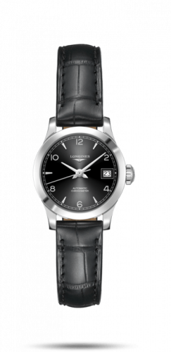 Watch Winder for watch Longines Record Record 26mm Stainless Steel / Black-Arabic / Alligator