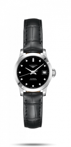 Watch Winder for watch Longines Record Record 26mm Stainless Steel / Black-Diamond / Alligator