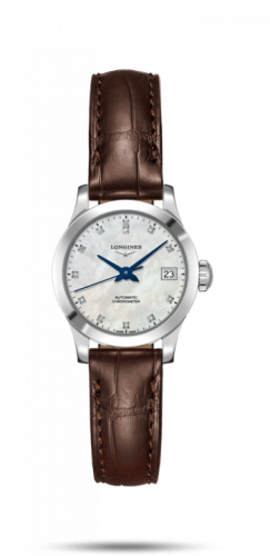 Watch Winder for watch Longines Record Record 26mm Stainless Steel / MOP-Diamond / Alligator