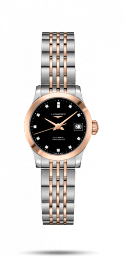 Watch Winder for watch Longines Record Record 26mm Stainless Steel / Pink Gold / Black-Diamond / Bracelet