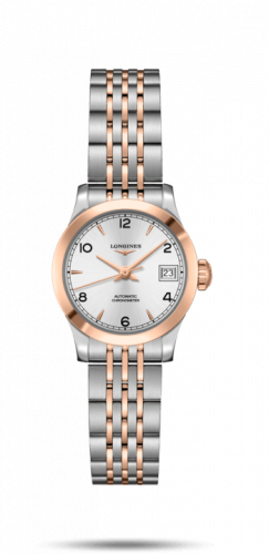 Watch Winder for watch Longines Record Record 26mm Stainless Steel / Pink Gold / Silver-Arabic / Bracelet