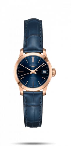 Watch Winder for watch Longines Record Record 26mm Stainless Pink Gold / Blue / Alligator