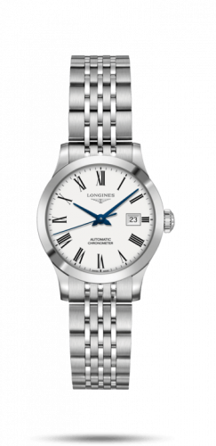 Watch Winder for watch Longines Record Record 30mm Stainless Steel / White Roman / Bracelet