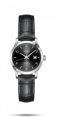 Watch Winder for watch Longines Record Record 30mm Stainless Steel / Black-Arabic / Alligator