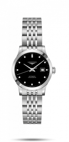 Watch Winder for watch Longines Record Record 30mm Stainless Steel / Black-Diamond / Bracelet