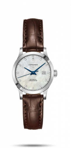 Watch Winder for watch Longines Record Record 30mm Stainless Steel / MOP-Diamond / Alligator