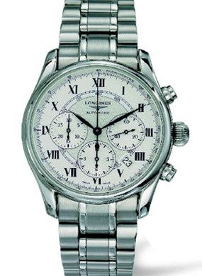 Watch Winder for watch Longines Master Collection Avigation Chronograph Stainelss Steel / Silver / Bracelet